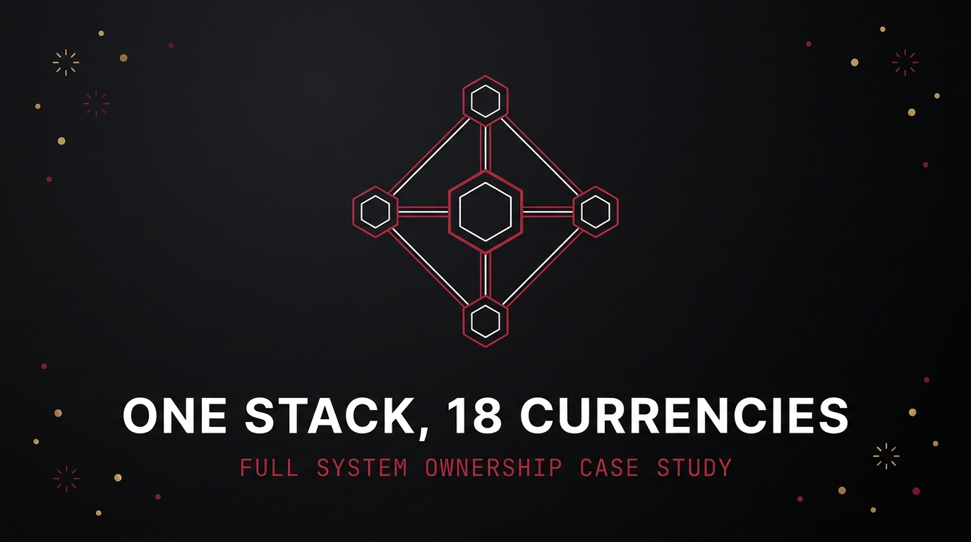 One Stack, 18 Currencies — Full System Ownership Case Study